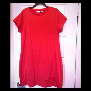 NY&Co t-shirt dress. Worn once. XL. Coral/Orange